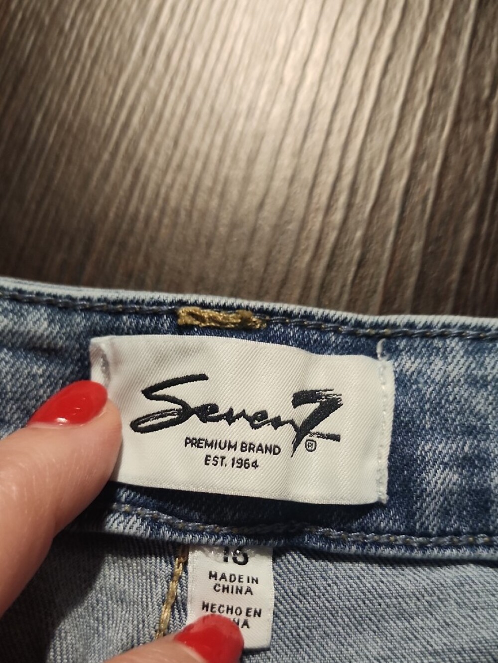 Seven7 Light Blue Frayed Hem Denim Shorts - Picture 2 of 2